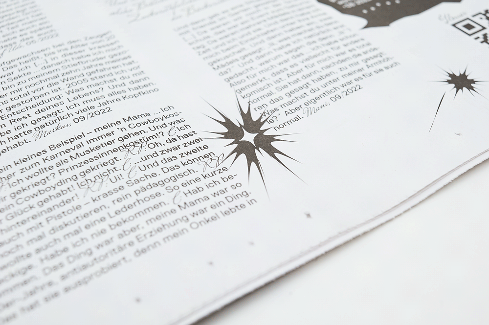 Close-up of the newspaper