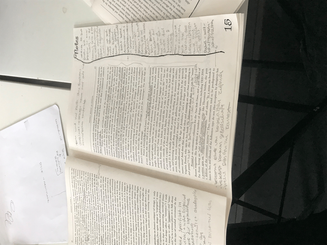 Open notebook with text on which notes are written
